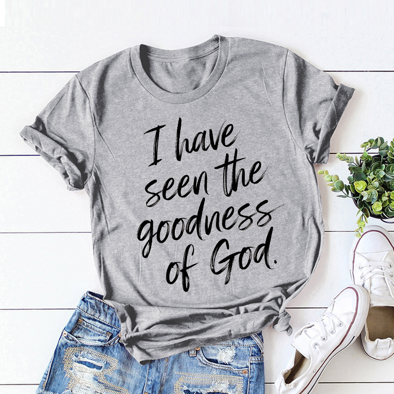 Fun Letters Pattern Top - 'I Have Seen the Goodness of God' T-Shirt