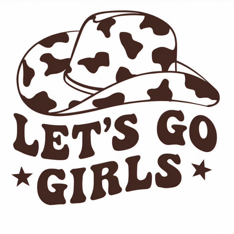 Let's Go Girls Cowboy Hat Graphic T-Shirt