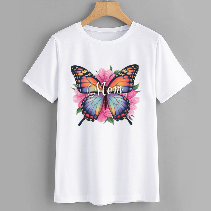 Colorful Butterfly Mom T-Shirt