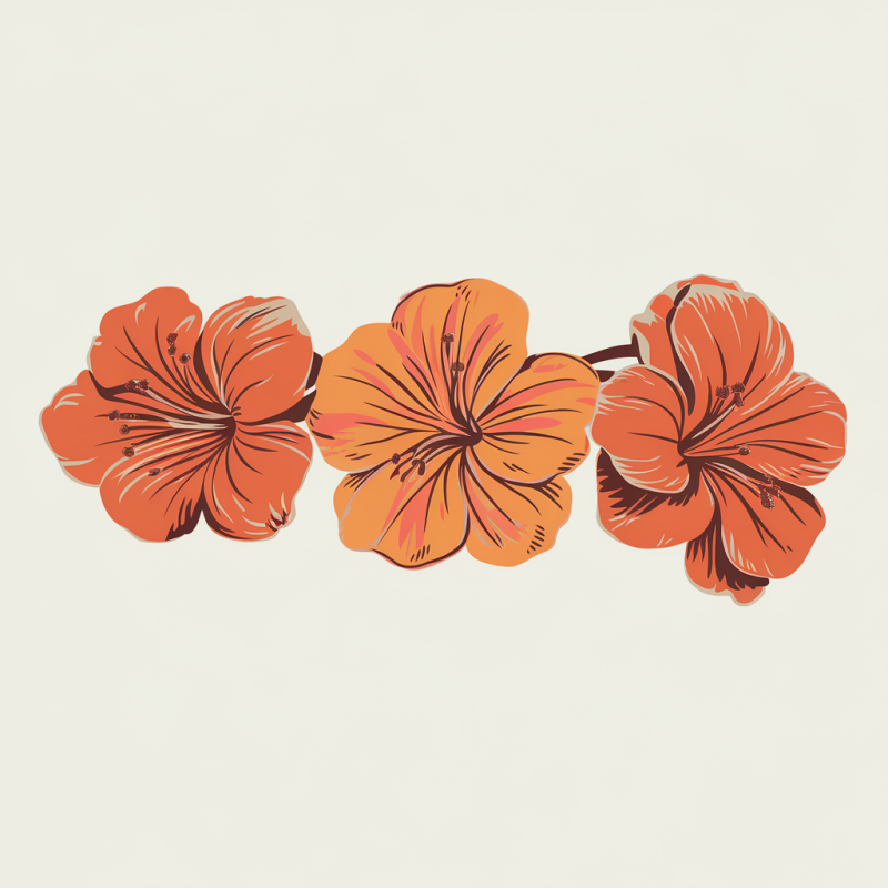 Brand Floral Orange Hibiscus Cotton T-Shirt