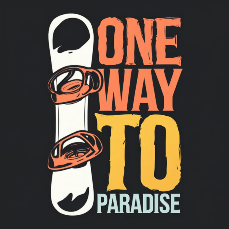 One Way To Paradise Snowboard Graphic T-Shirt