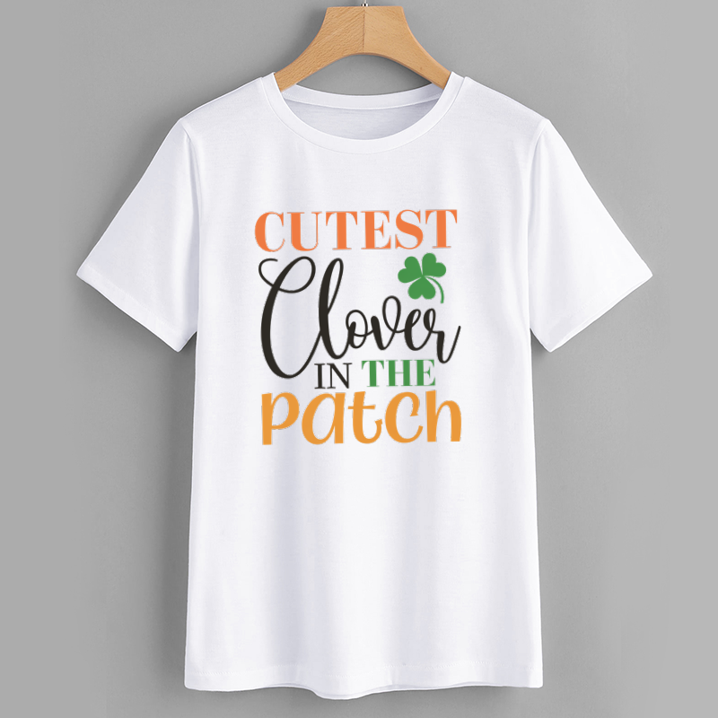 Cute Clover Graphic Cotton T-Shirt