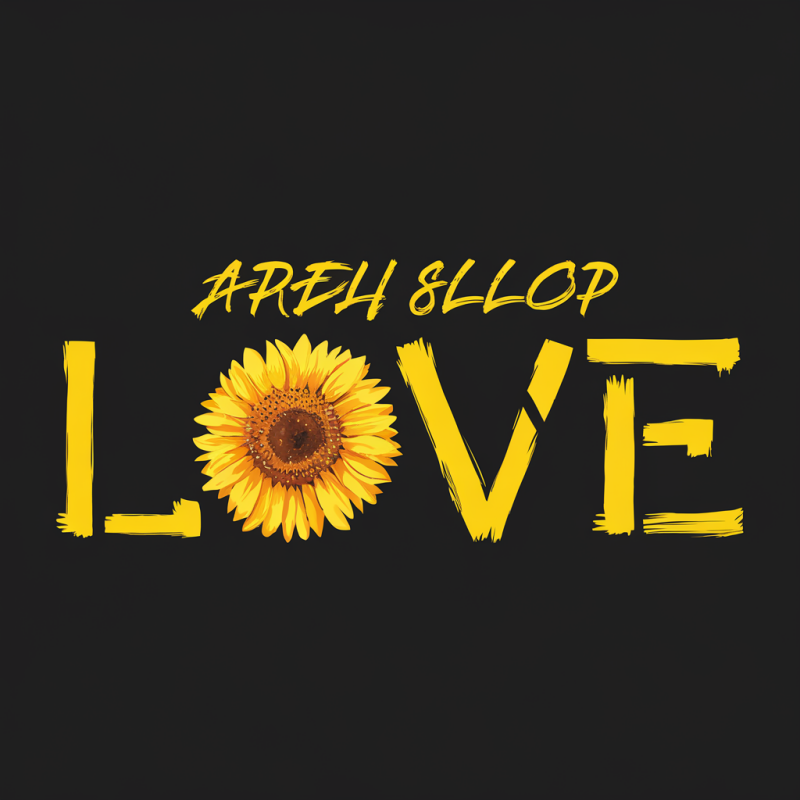 Sunflower LOVE Graphic Tee - Black T-Shirt
