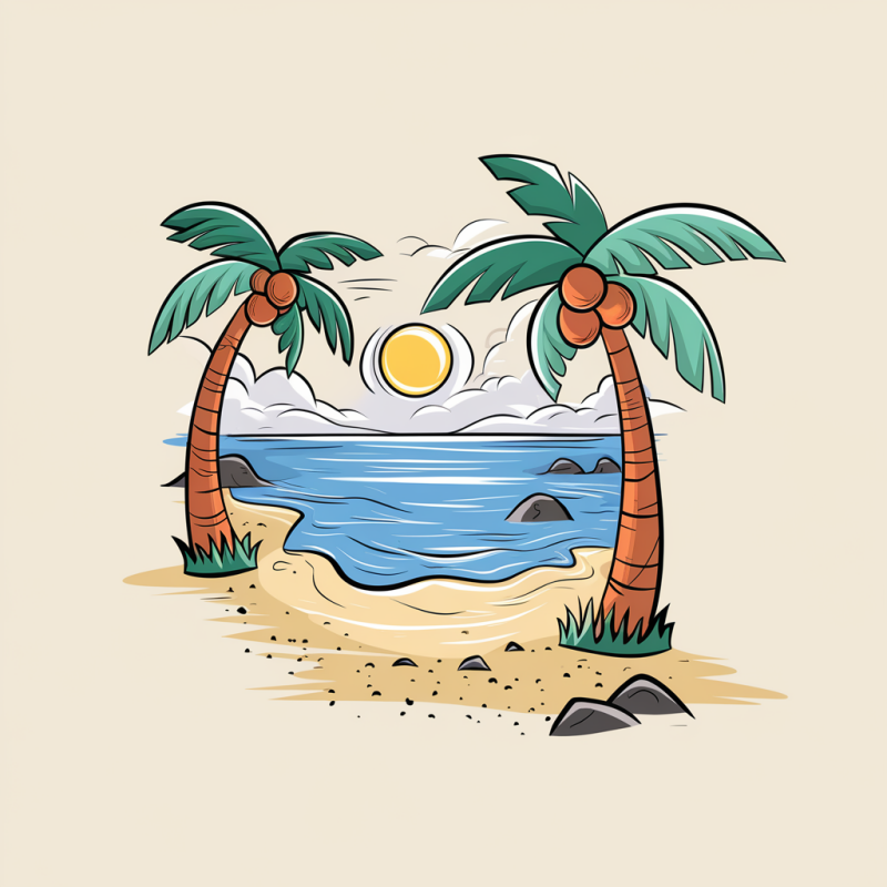 Beach Vibes Graphic T-Shirt with Palm Tree Design