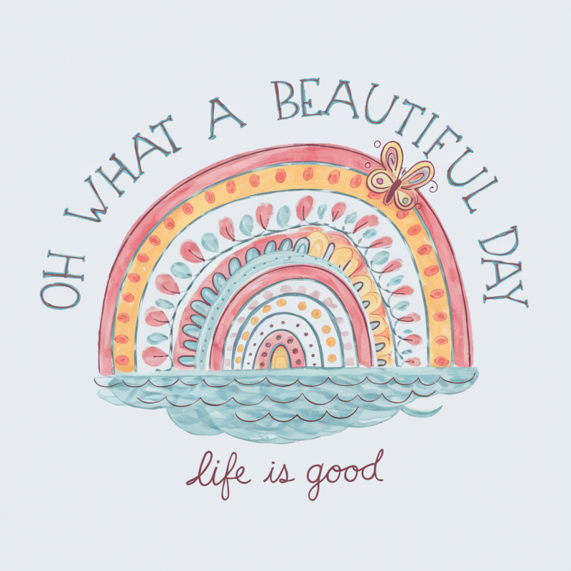 Beautiful Day Rainbow Graphic T-Shirt