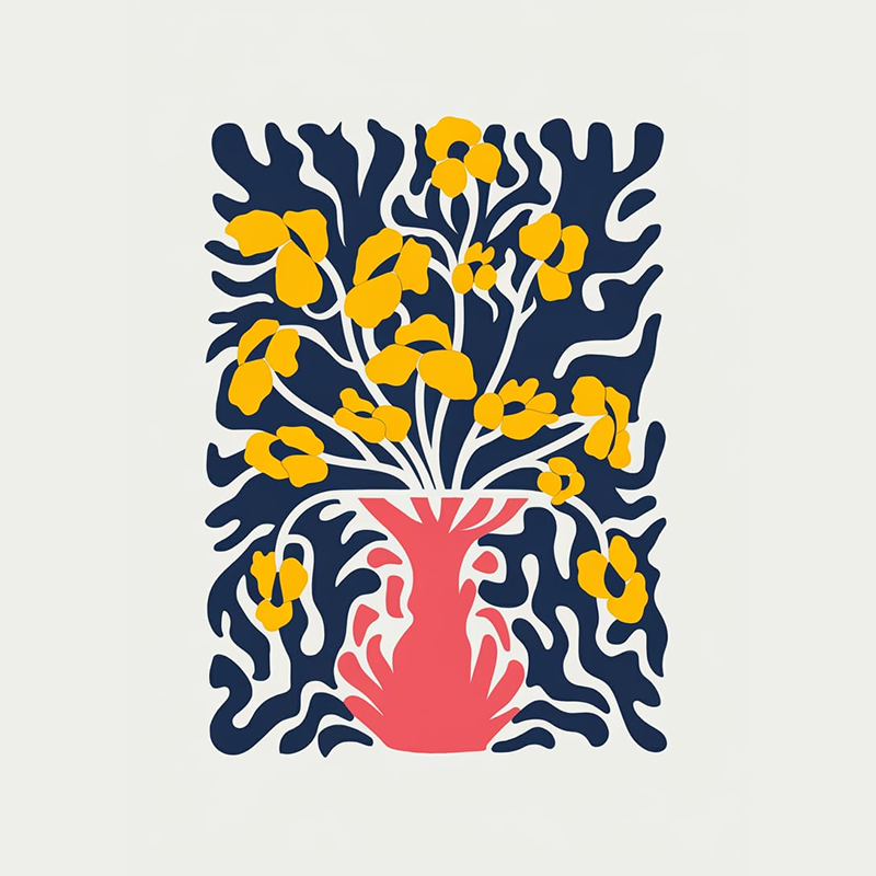 Artistic Floral Print T-Shirt for Casual Summer Wear