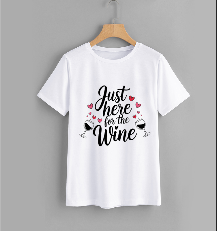Just Here for the Wine Graphic T-Shirt