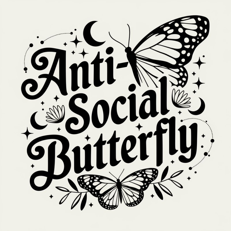 Anti-Social Butterfly Graphic T-Shirt