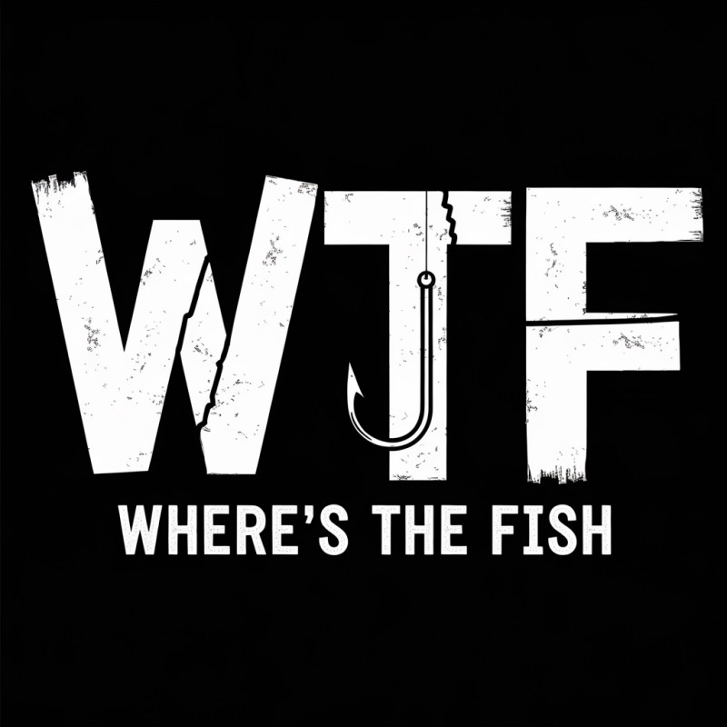 WTF Where's The Fish Funny Fishing T-Shirt