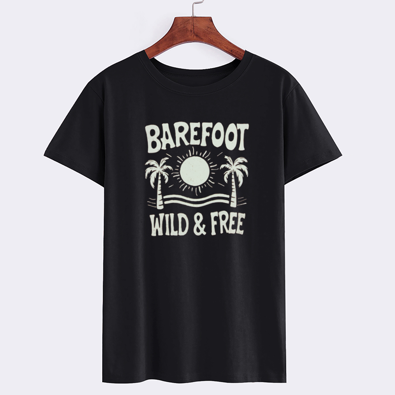 Barefoot Wild & Free Cotton Graphic T-Shirt