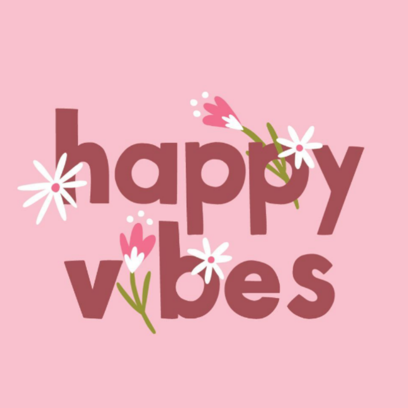Happy Vibes Floral Graphic T-Shirt