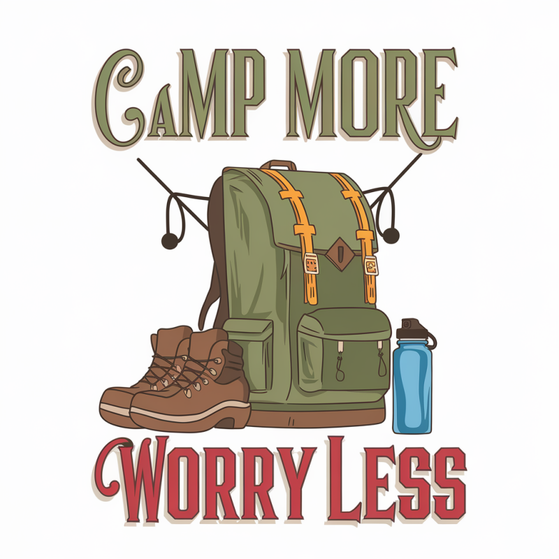 Adventure Ready Camping Shirt - Camp More Worry Less Graphic Tee