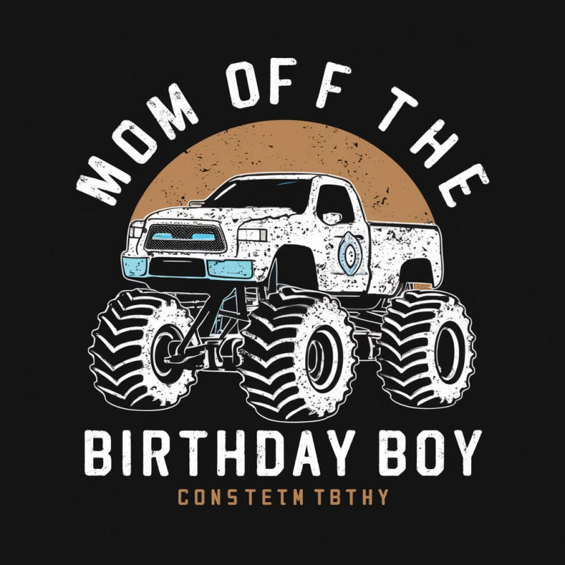 Monster Truck Mom of the Birthday Boy T-Shirt