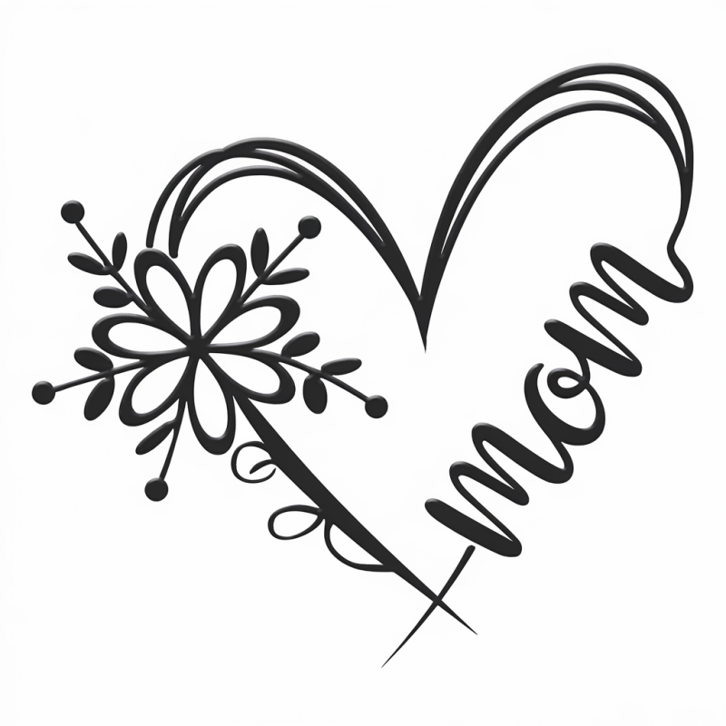 BloomHeart Mom Graphic Cotton T-Shirt