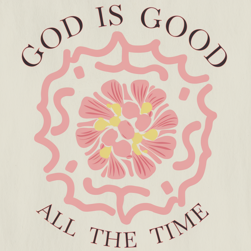 Inspirational 'God is Good' Floral Graphic T-Shirt