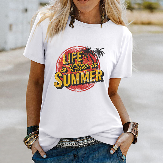 Summer Resort Style Graphic Top