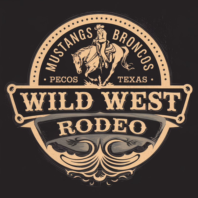 Wild West Rodeo Graphic T-Shirt - Mustangs Broncos Pecos Texas