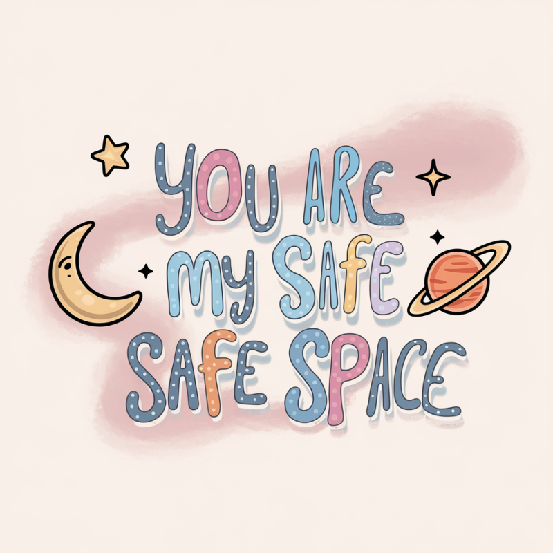 You Are My Safe Space Graphic Tee - Cute White T-Shirt