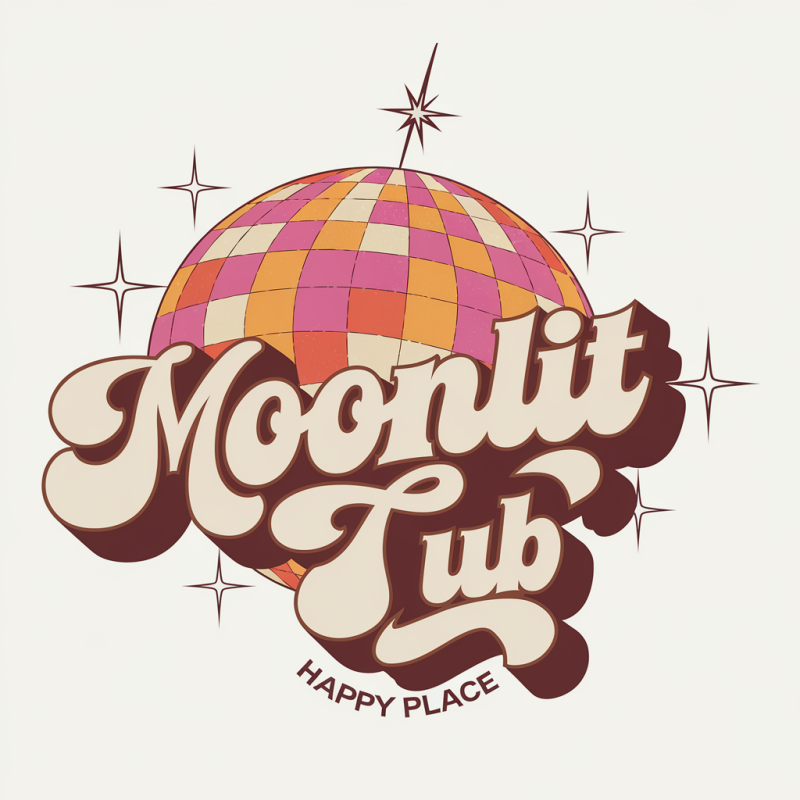Moonlit Tub Retro Graphic T-Shirt