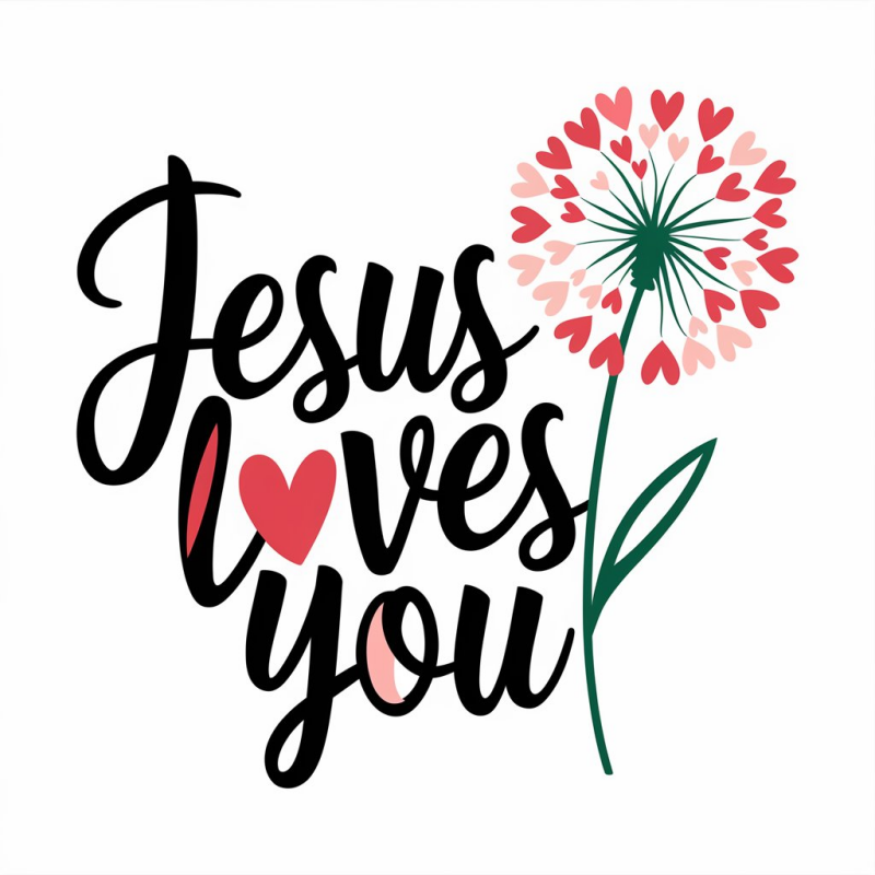 Jesus Loves You Floral Graphic T-Shirt