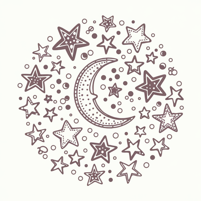 Celestial Moon and Stars Graphic T-Shirt