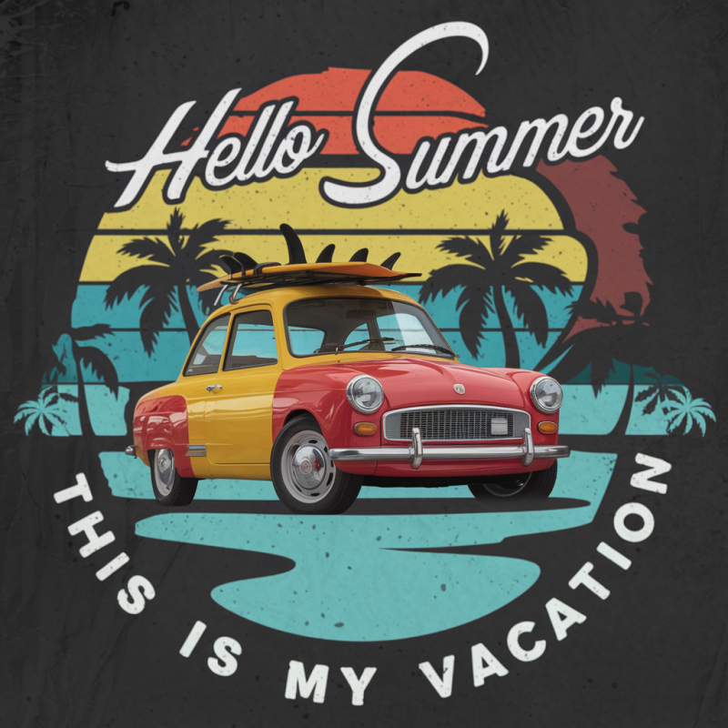 Vintage Car Graphic Tee - Retro Style Casual Shirt