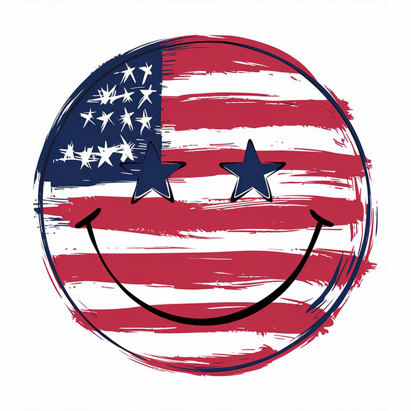 Smiley Face American Flag T-Shirt