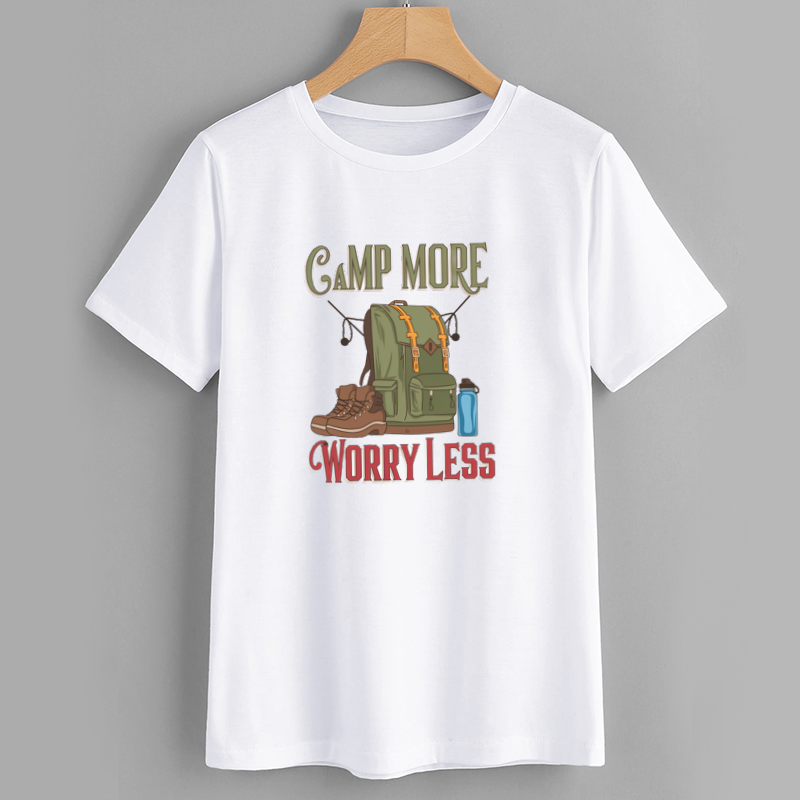 Adventure Ready Camping Shirt - Camp More Worry Less Graphic Tee