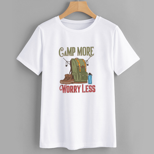 Adventure Ready Camping Shirt - Camp More Worry Less Graphic Tee