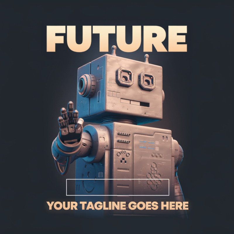 Robot Graphic T-Shirt with Tagline