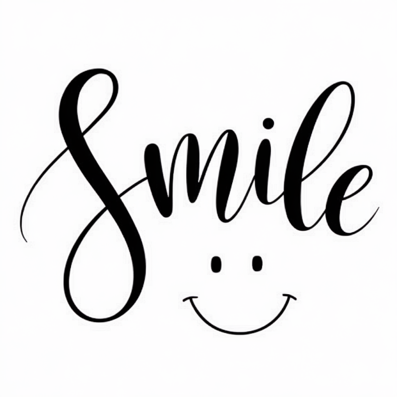 Smile Script Cotton Graphic T-Shirt