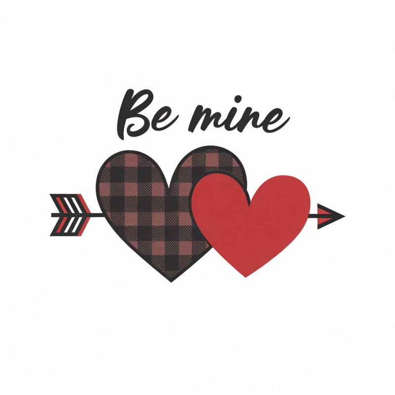 Valentine's Day Be Mine Heart Graphic Tee