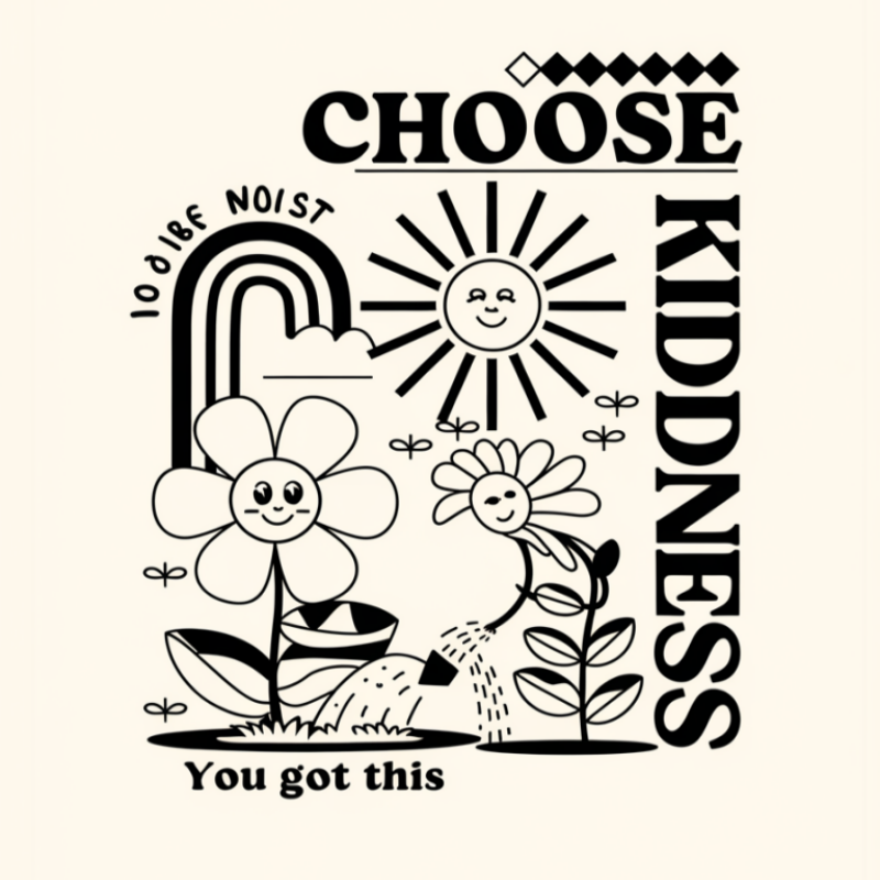 Choose Kindness Graphic T-Shirt - Positive Vibes Apparel