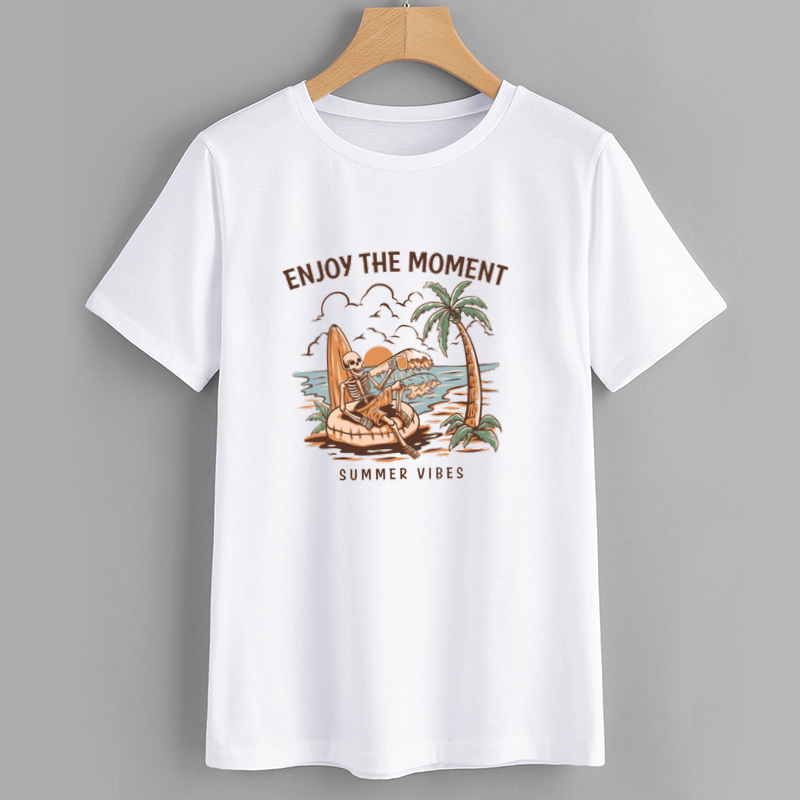 Skeleton Enjoy The Moment Summer Vibes T-Shirt