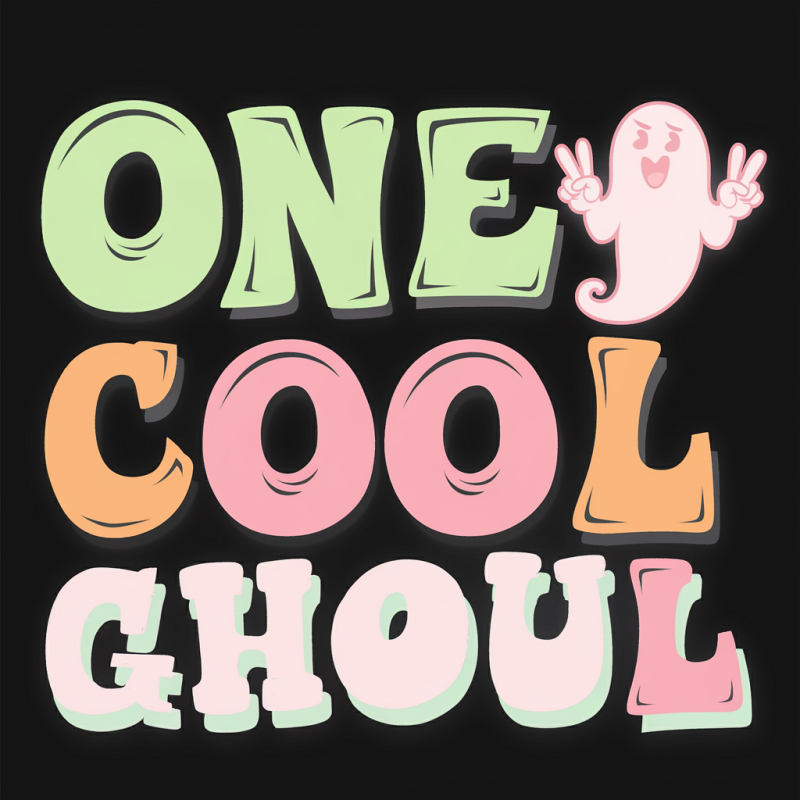One Cool Ghoul Graphic Cotton T-Shirt