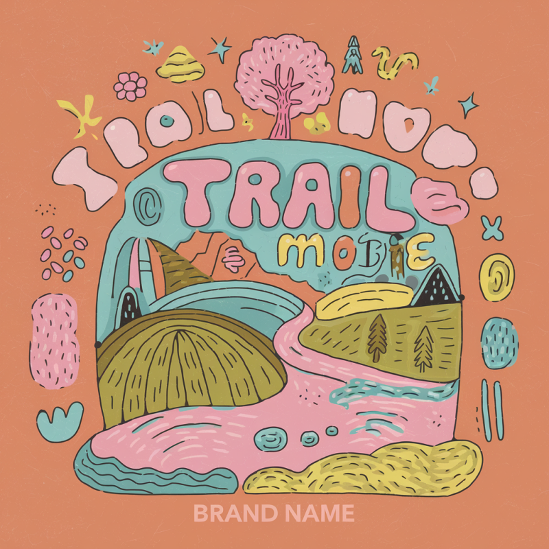 Trail Adventure Graphic T-Shirt - Fun Outdoor Design