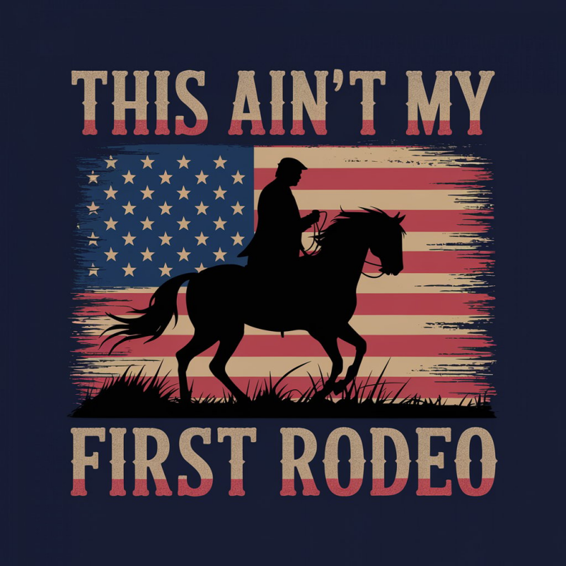 Men's Black Horse Riding Silhouette T-Shirt