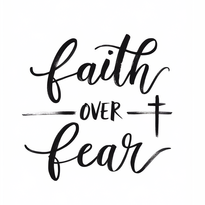 Faith Over Fear Bible Quote Graphic Print T-Shirt