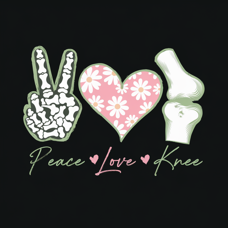 Peace Love Knee Graphic T-Shirt