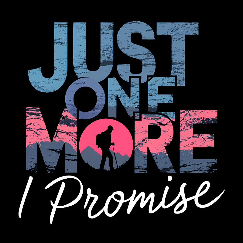 Casual Graphic Top with Hiker Element