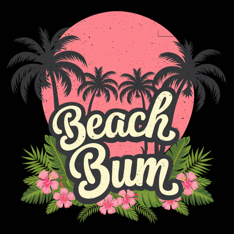 Beach Bum Tropical Graphic T-Shirt