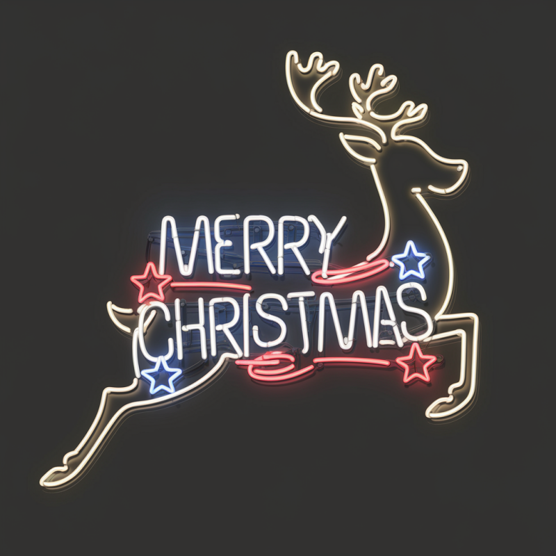 Merry Christmas Reindeer Graphic T-Shirt