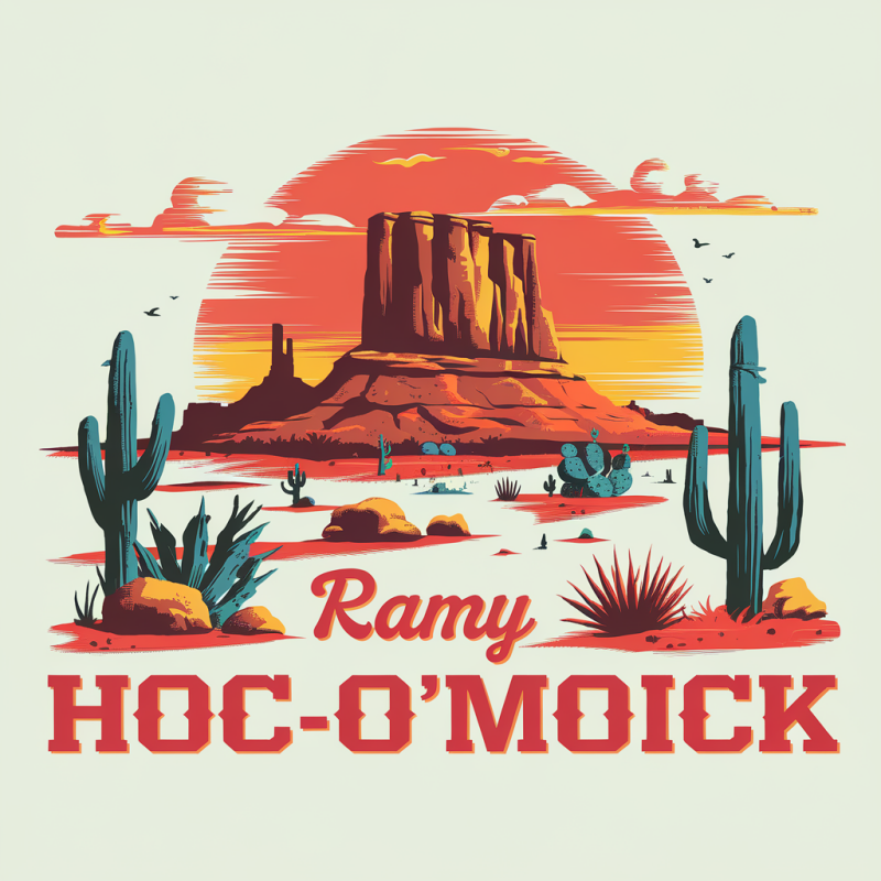 Ramy HOC-O'MOICK Desert Scene Graphic T-Shirt