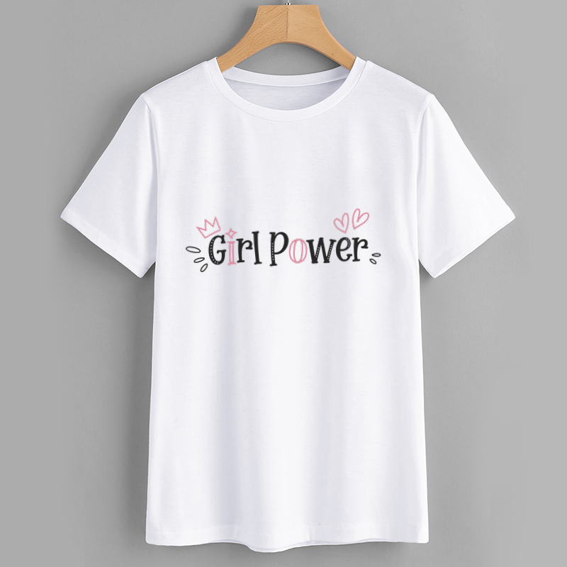 Cotton Girl Power Graphic T-Shirt