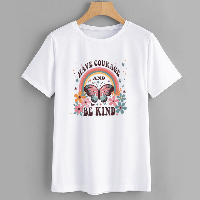 Butterfly Courage and Kindness Motivational T-Shirt
