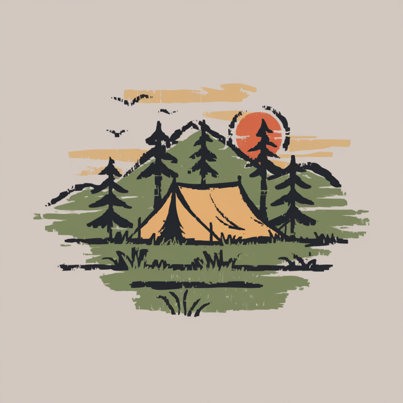 Outdoor Adventure Camping Graphic T-Shirt