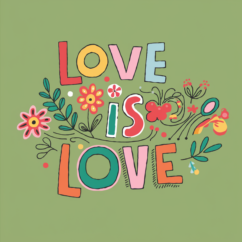 Love Is Love Floral Graphic T-Shirt