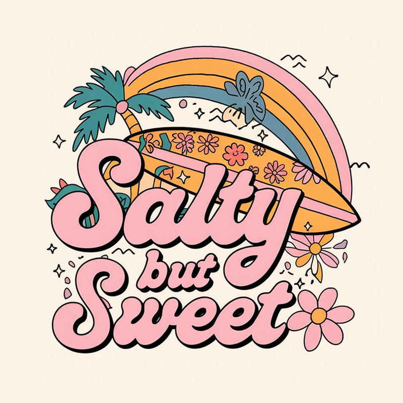 Hawaiian Pattern Top 'Salty but Sweet' T-Shirt