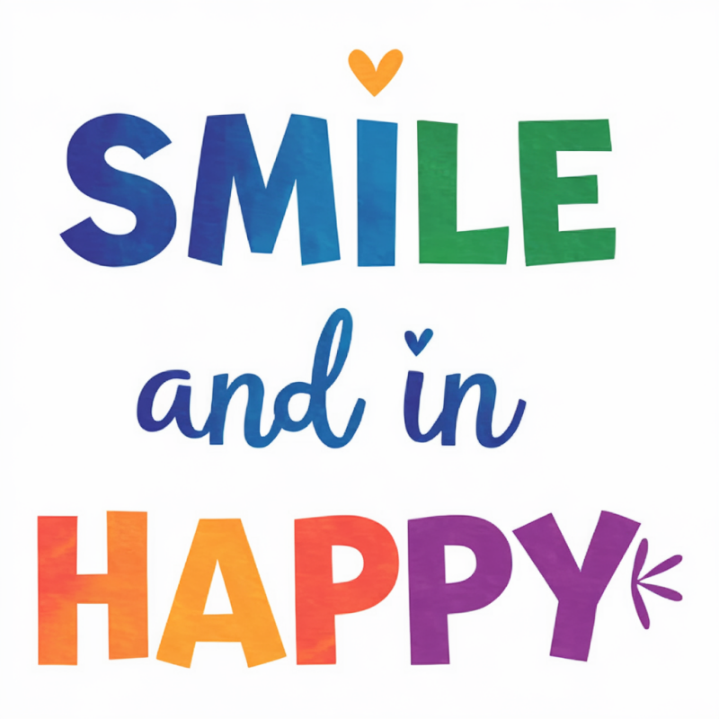 Cotton Colorful Text Graphic T-Shirt