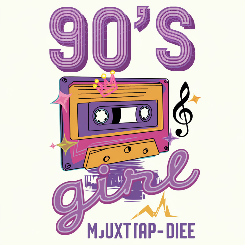 Retro 90s Cassette Tape White Cotton T-Shirt